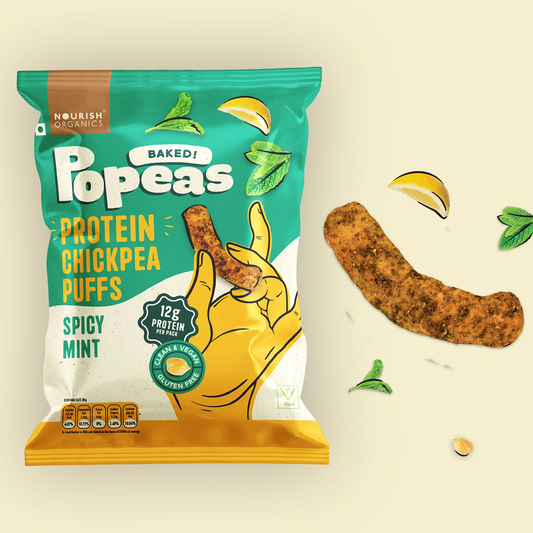 Nourish Organics Spicy Mint Protein Puffs (60 GM)