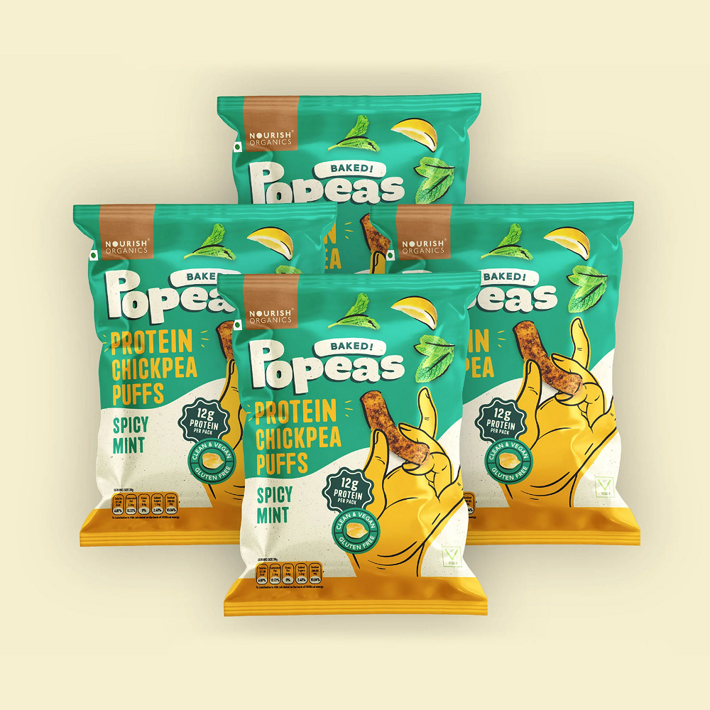 Nourish Organics Spicy Mint Protein Puffs (60 GM)