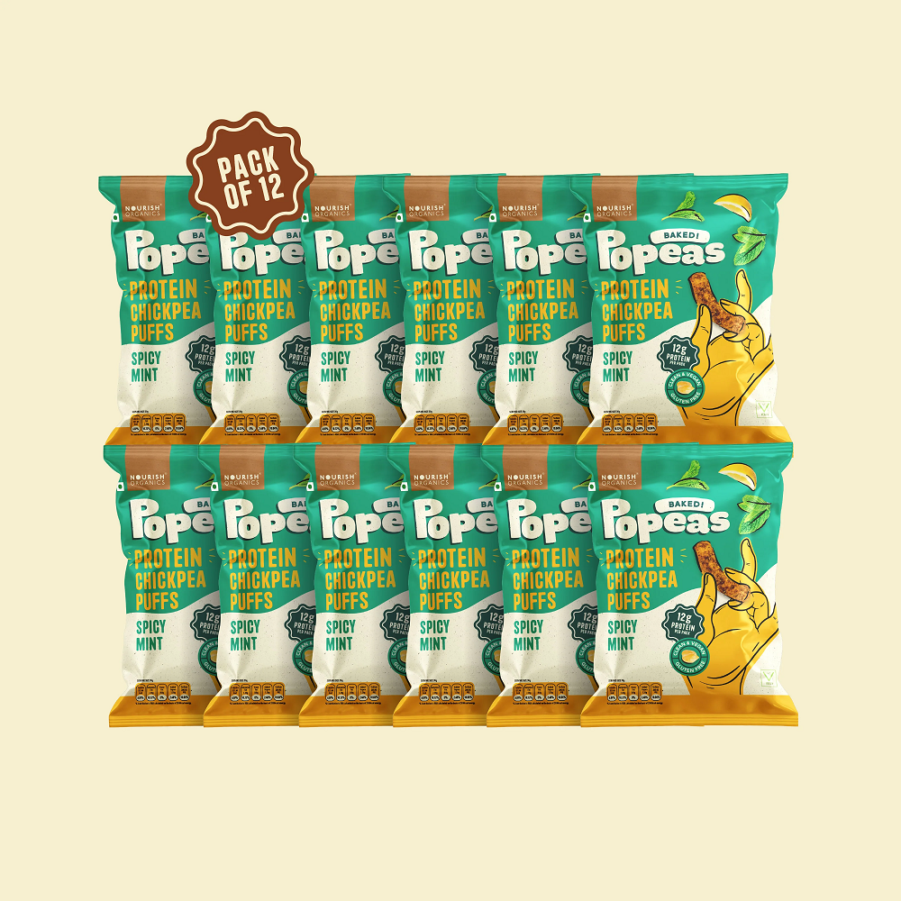 Nourish Organics Spicy Mint Protein Puffs (60 GM)