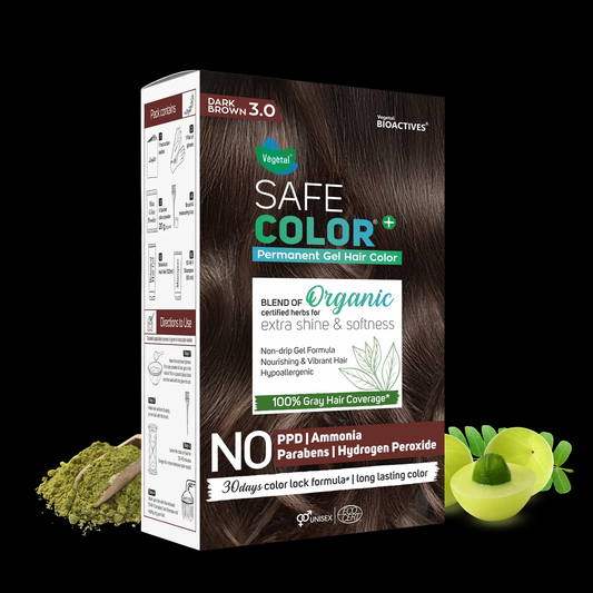 Vegetal Safe & Organic Hair Gel Color - Dark Brown