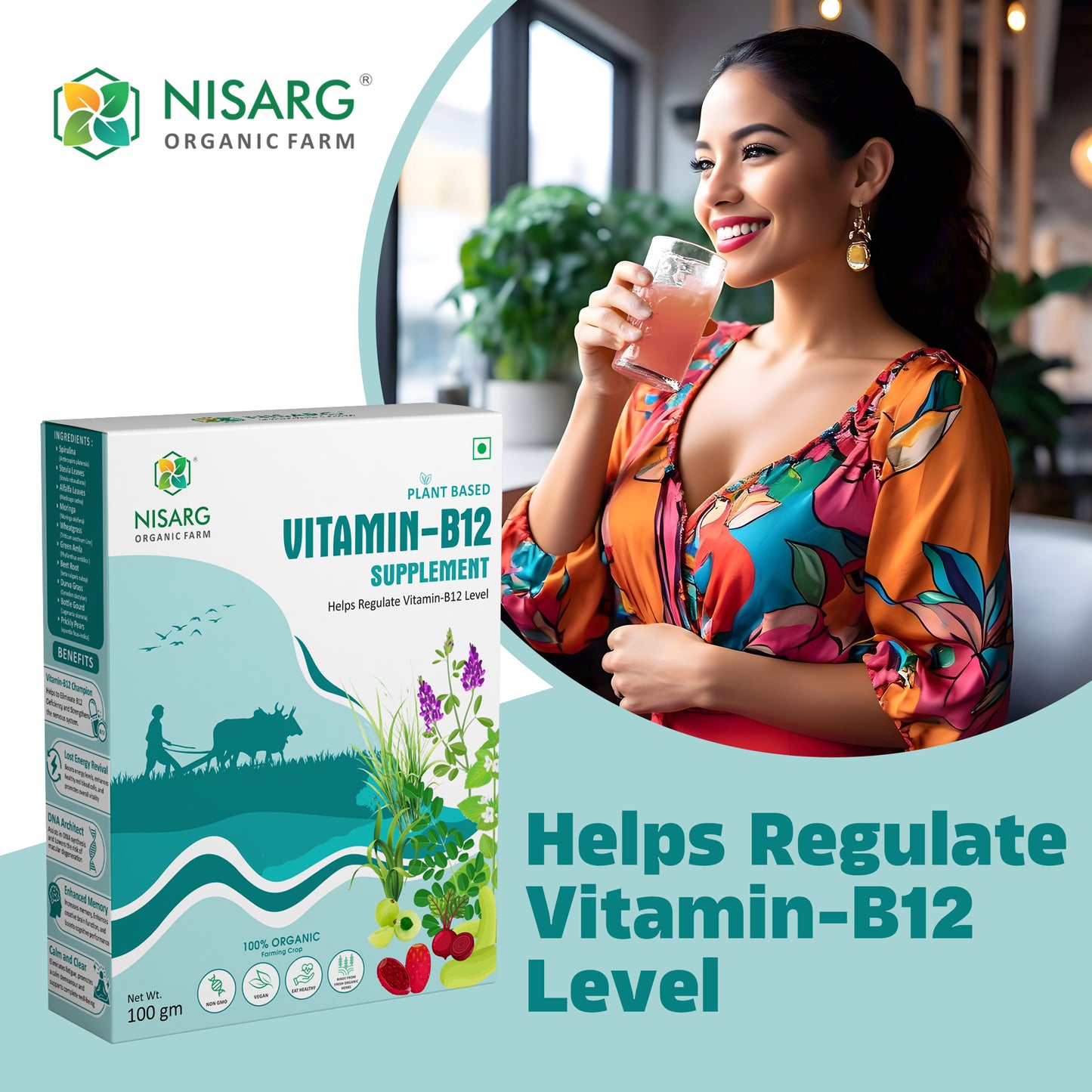 Nisarg Organic Farm Vitamin B12 Supplements Powder