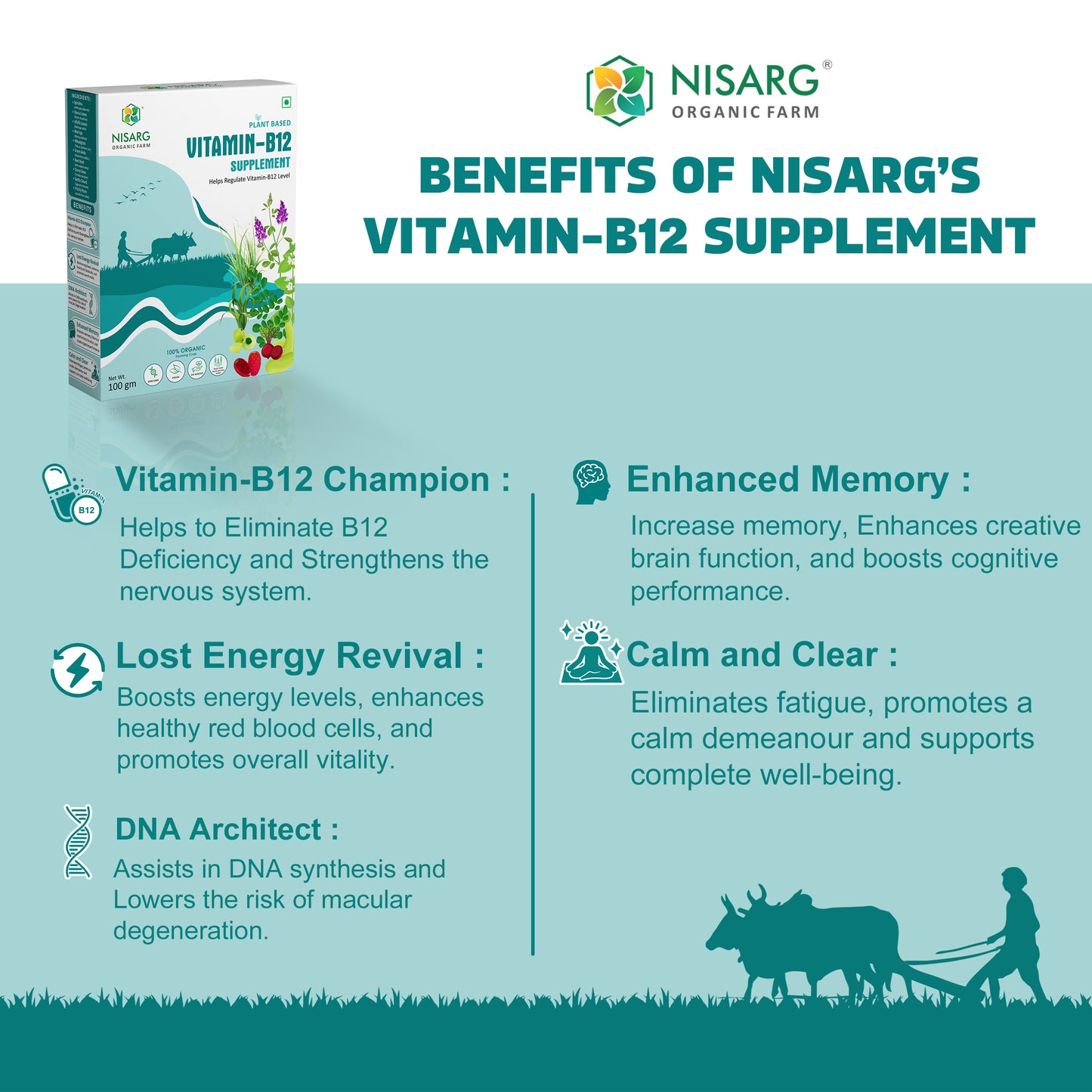 Nisarg Organic Farm Vitamin B12 Supplements Powder