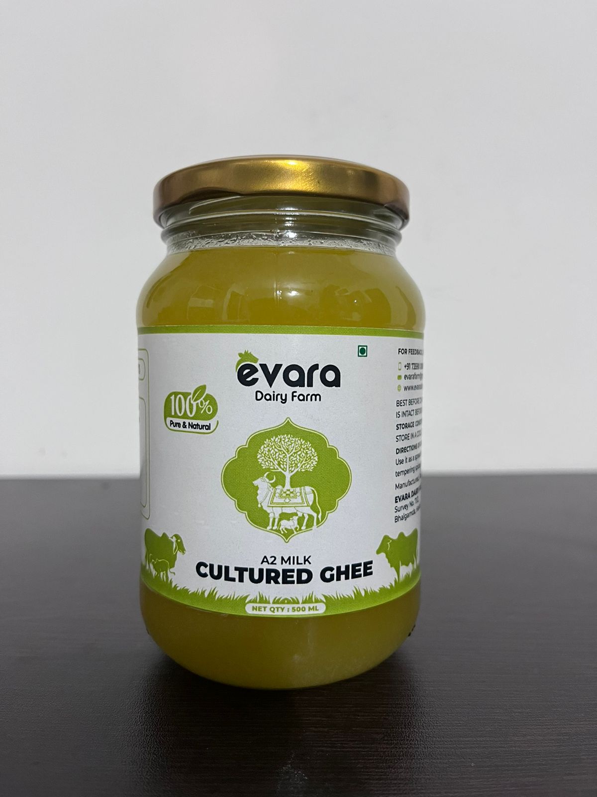 Evara Dairy Farm A2 Milk Cultured Ghee