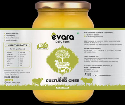 Evara Dairy Farm A2 Milk Cultured Ghee
