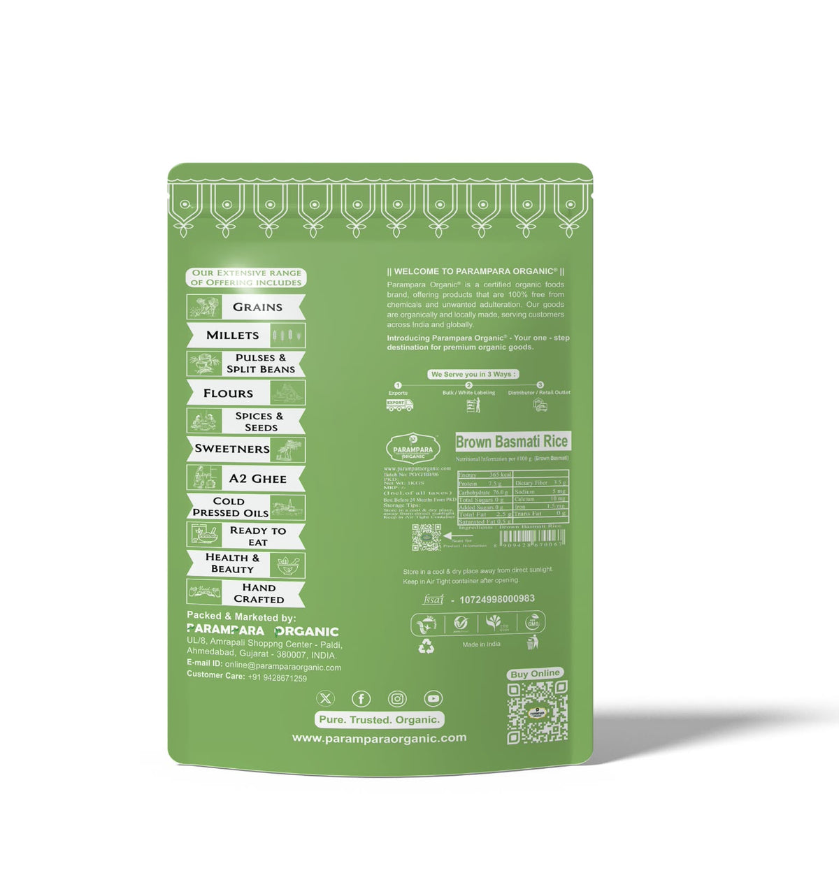 Parampara Organic Brown Basmati Rice