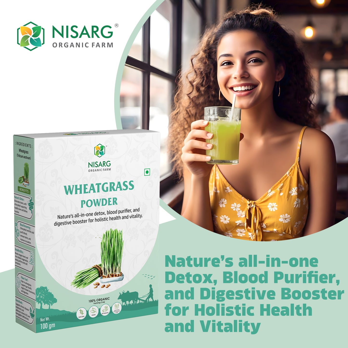 Nisarg Organic Farm Wheatgrass Powder