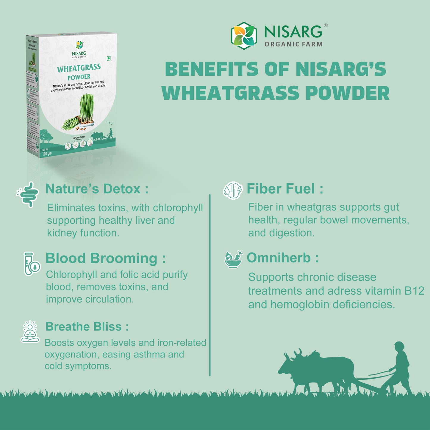 Nisarg Organic Farm Wheatgrass Powder