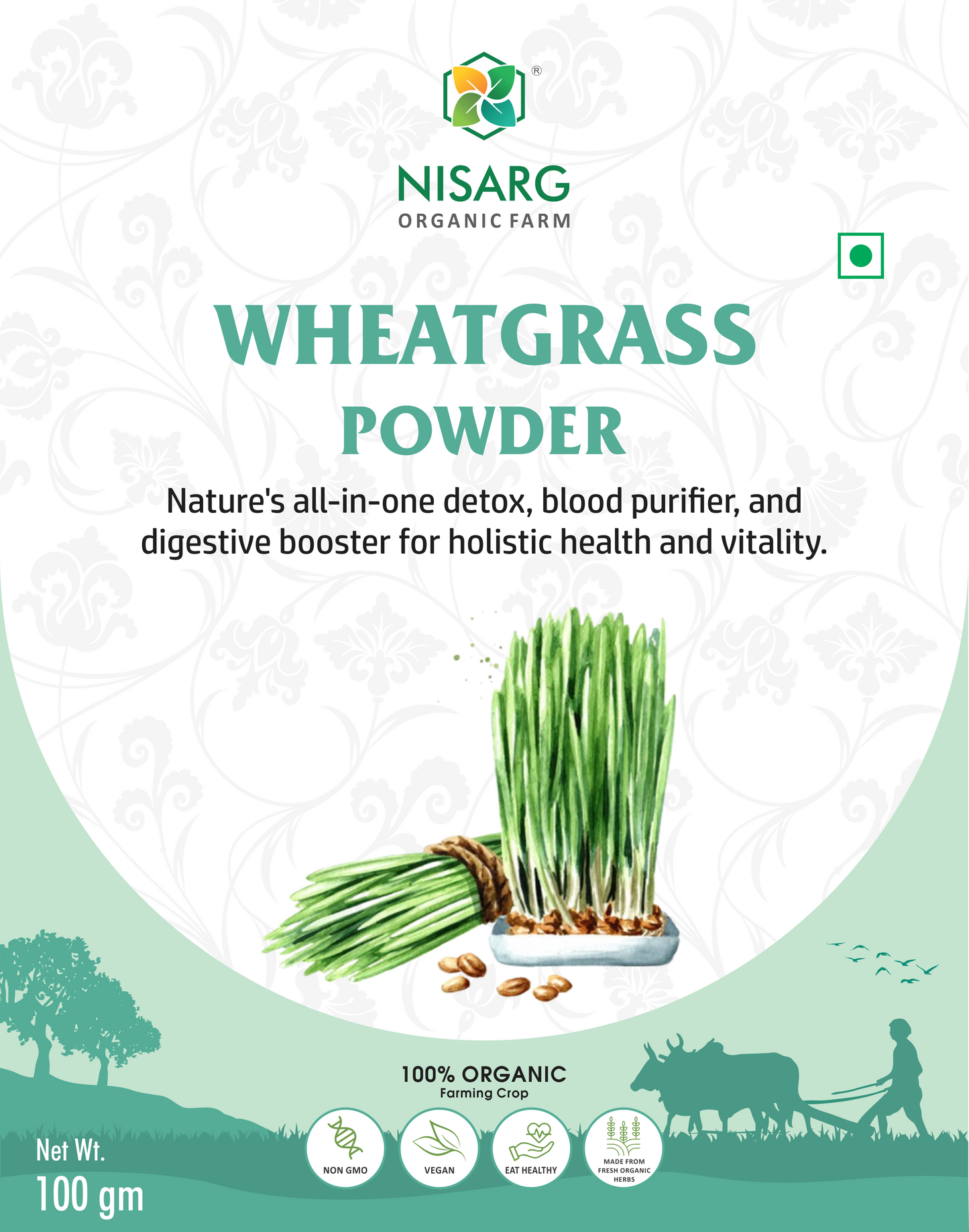 Nisarg Organic Farm Wheatgrass Powder