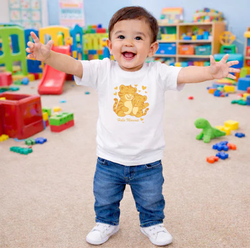 Tiny Tiggy Kids Bamboo Cotton White Printed T-Shirt