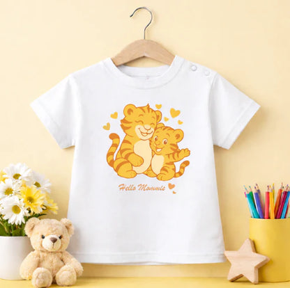 Tiny Tiggy Kids Bamboo Cotton White Printed T-Shirt