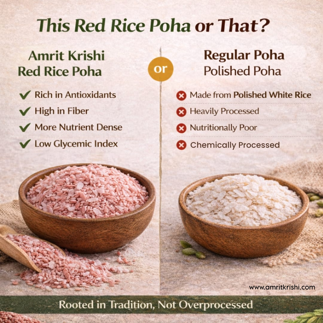 AMRIT KRISHI RED RICE POHA