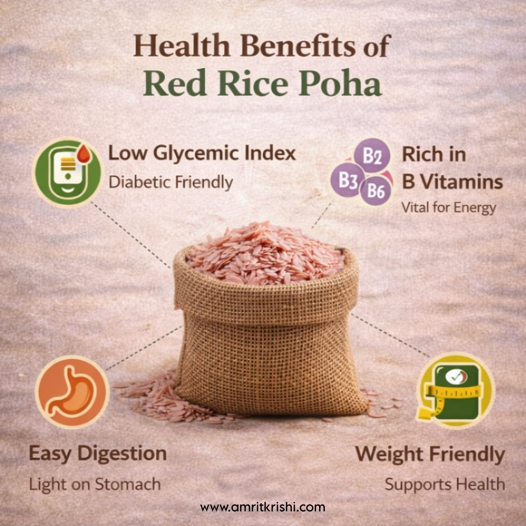 AMRIT KRISHI RED RICE POHA