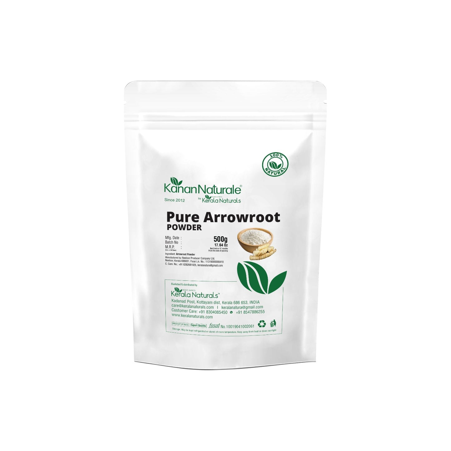Kerala Naturals Pure Arrowroot Powder
