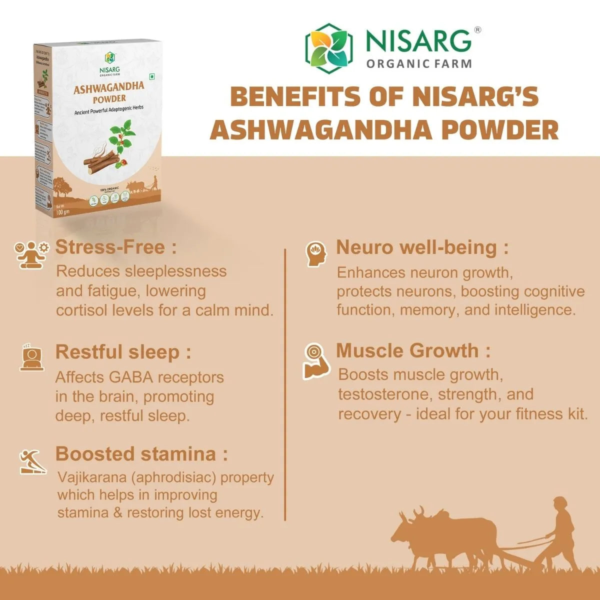 Nisarg Organic Farm Ashwagandha Root Powder