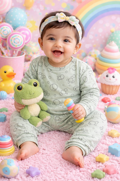 Tiny Tiggy Bamboo Cotton Printed Pyjama Set | Soft Top & Jogger Outfit for Infants