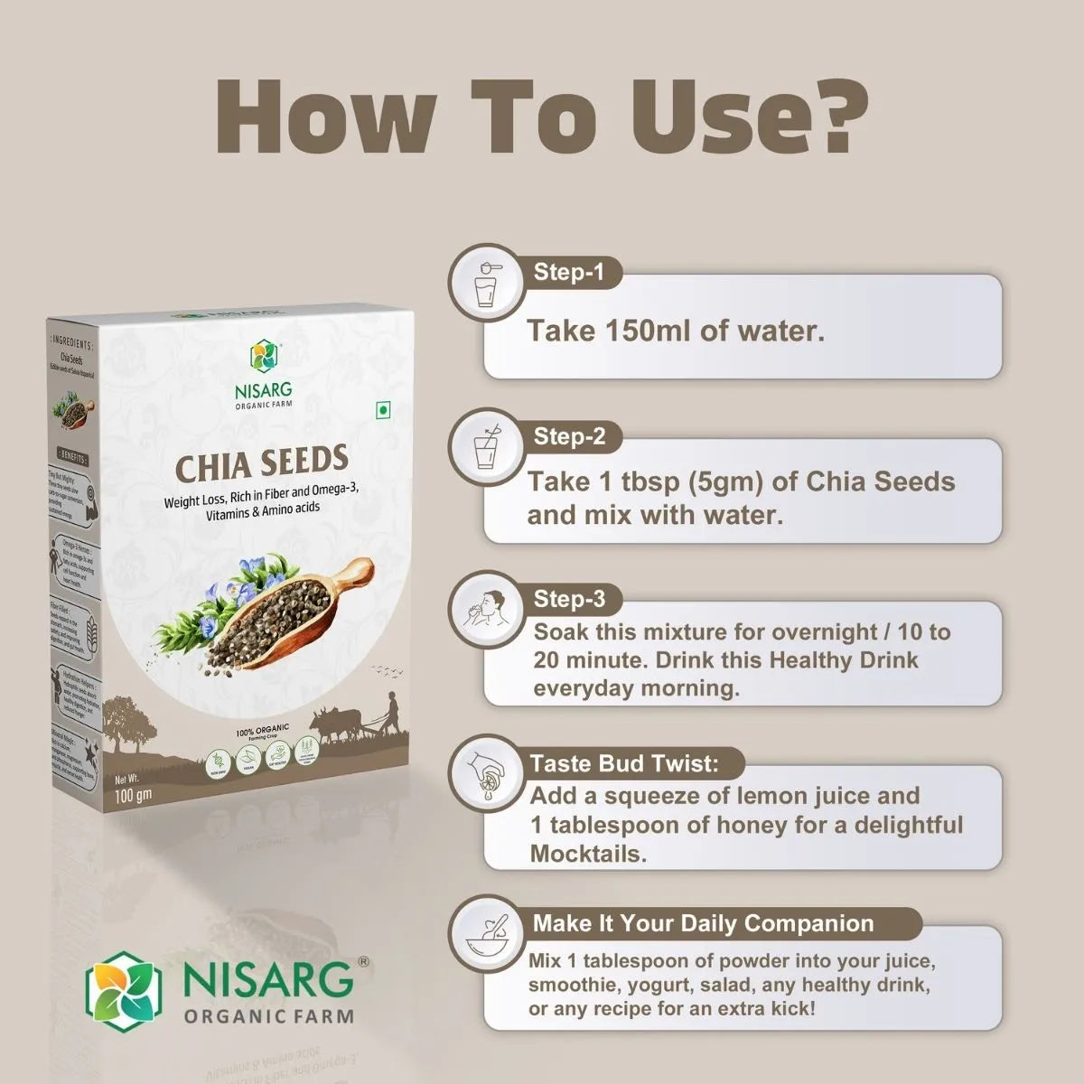 Nisarg Organic Farm Chia Seeds