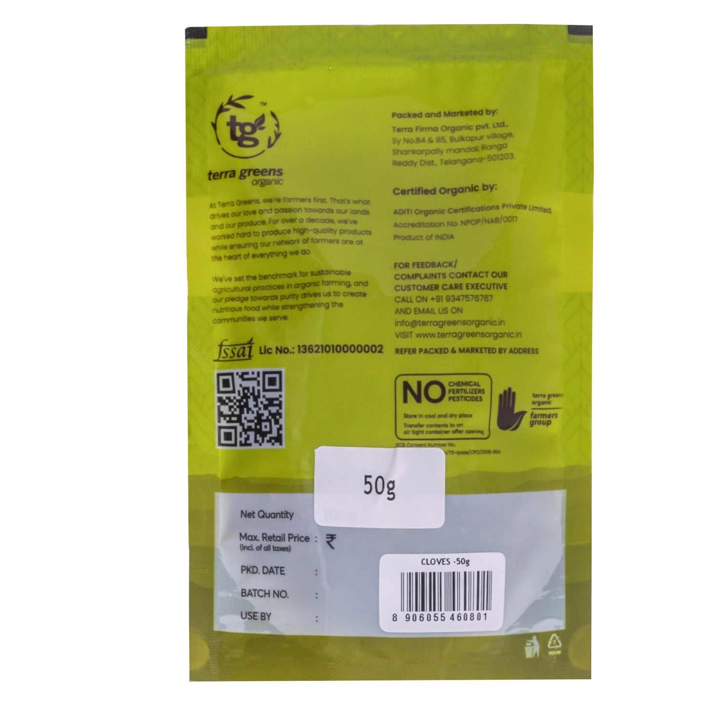Terra Greens Organic Cloves (50 GM)