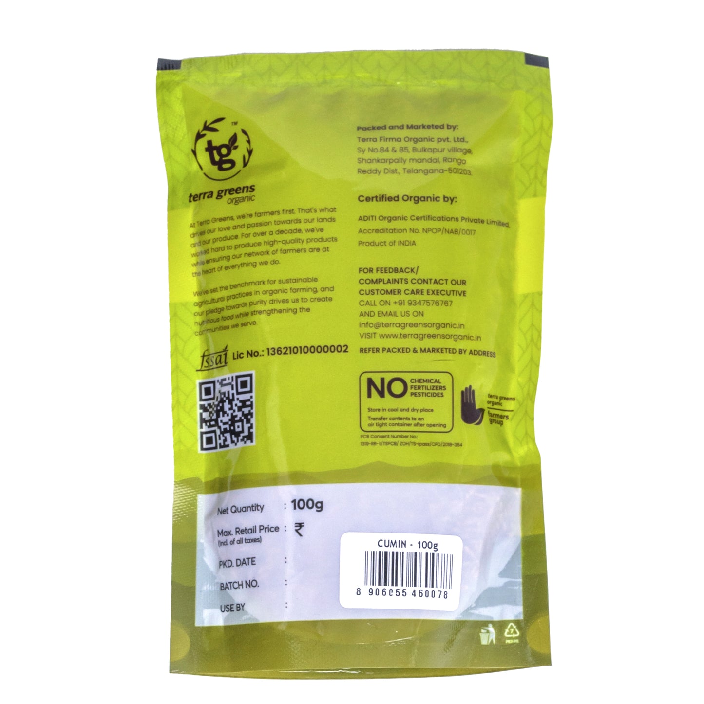 Terra Greens Organic Cumin (Jeera) (100 GM)