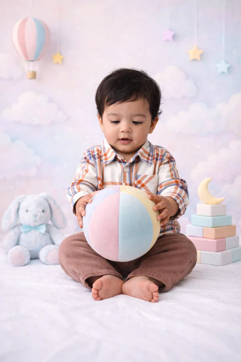 Tiny Tiggy Baby Boys Cotton Checked Full Sleeve Shirt & Corduroy Trouser Set