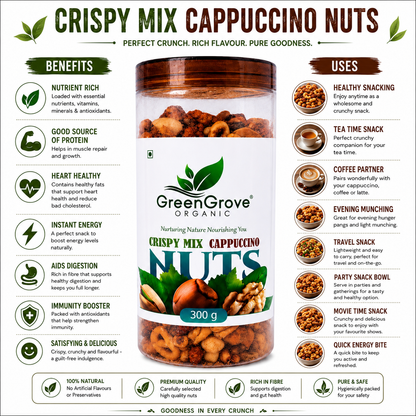 Green Grove Crispy Mix Cappuccino Nuts (300 GM)