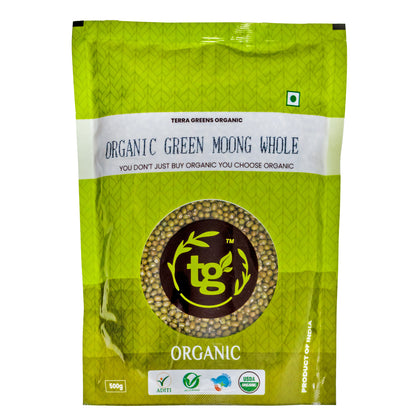 Terra Greens Organic Green Moong Whole (500 GM)