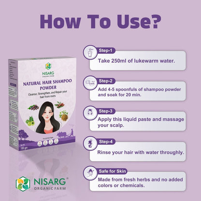 Nisarg Organic Farm Natural Hair Shampoo Powder
