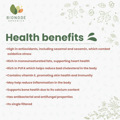 Bionode Organic Cold Pressed Sesame Oil