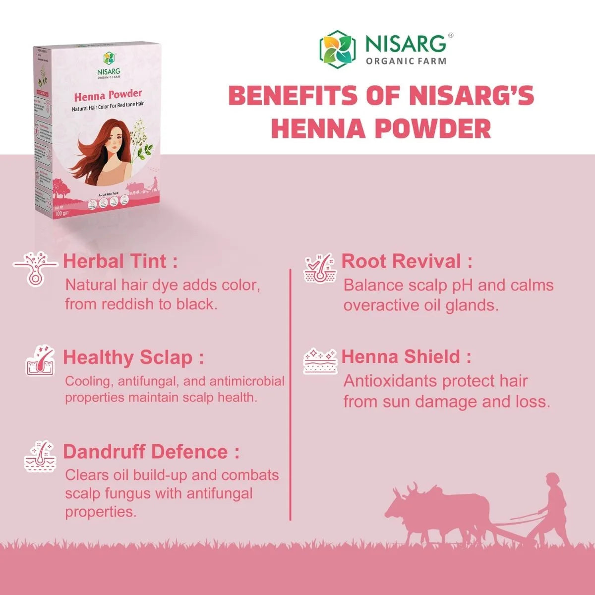 Nisarg Organic Farm Henna Leaf Powder