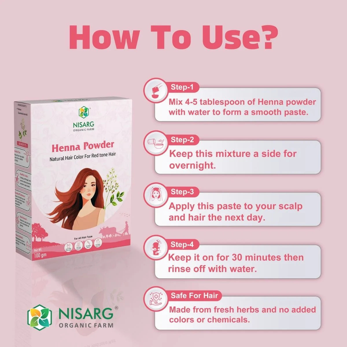 Nisarg Organic Farm Henna Leaf Powder