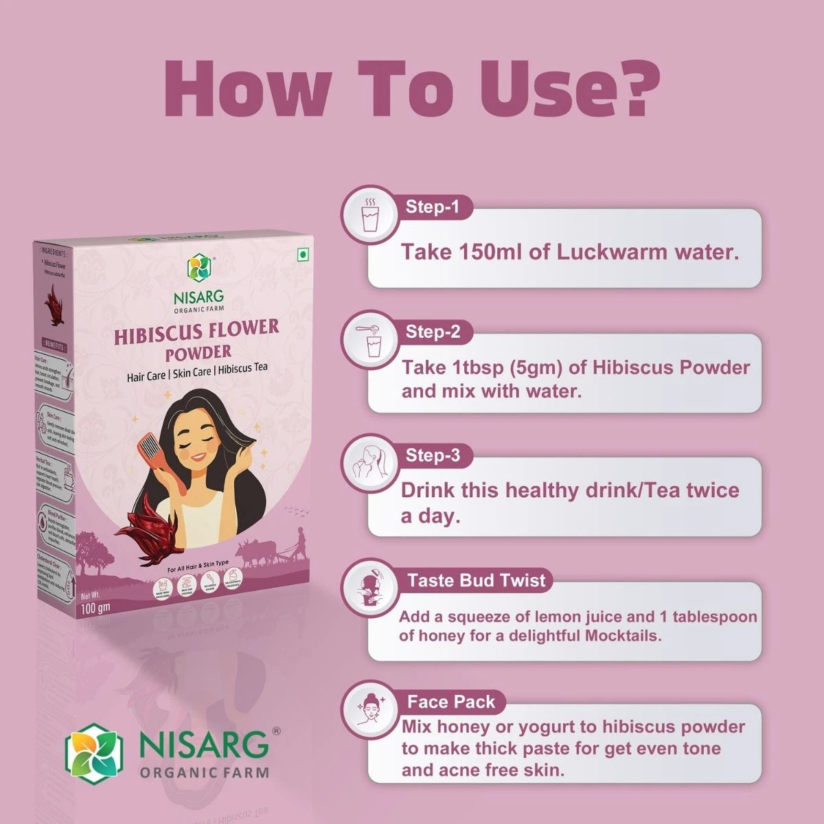 Nisarg Organic Farm Hibiscus Powder