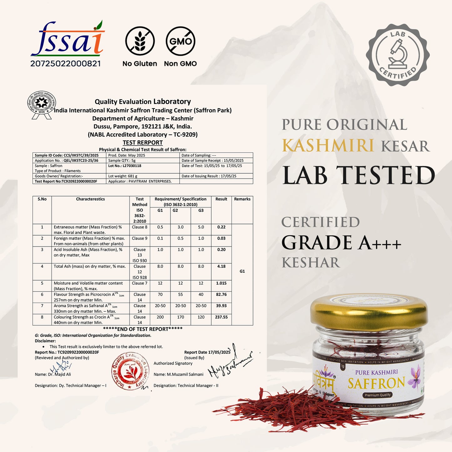 Pavitram Enterprises Kashmiri Mongra Saffron Grade "A"