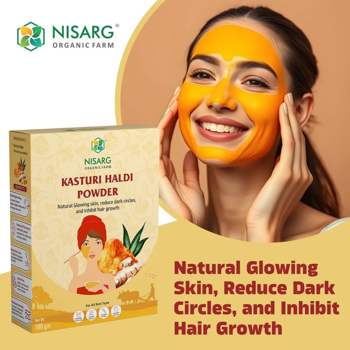 Nisarg Organic Farm Kasturi Haldi Powder