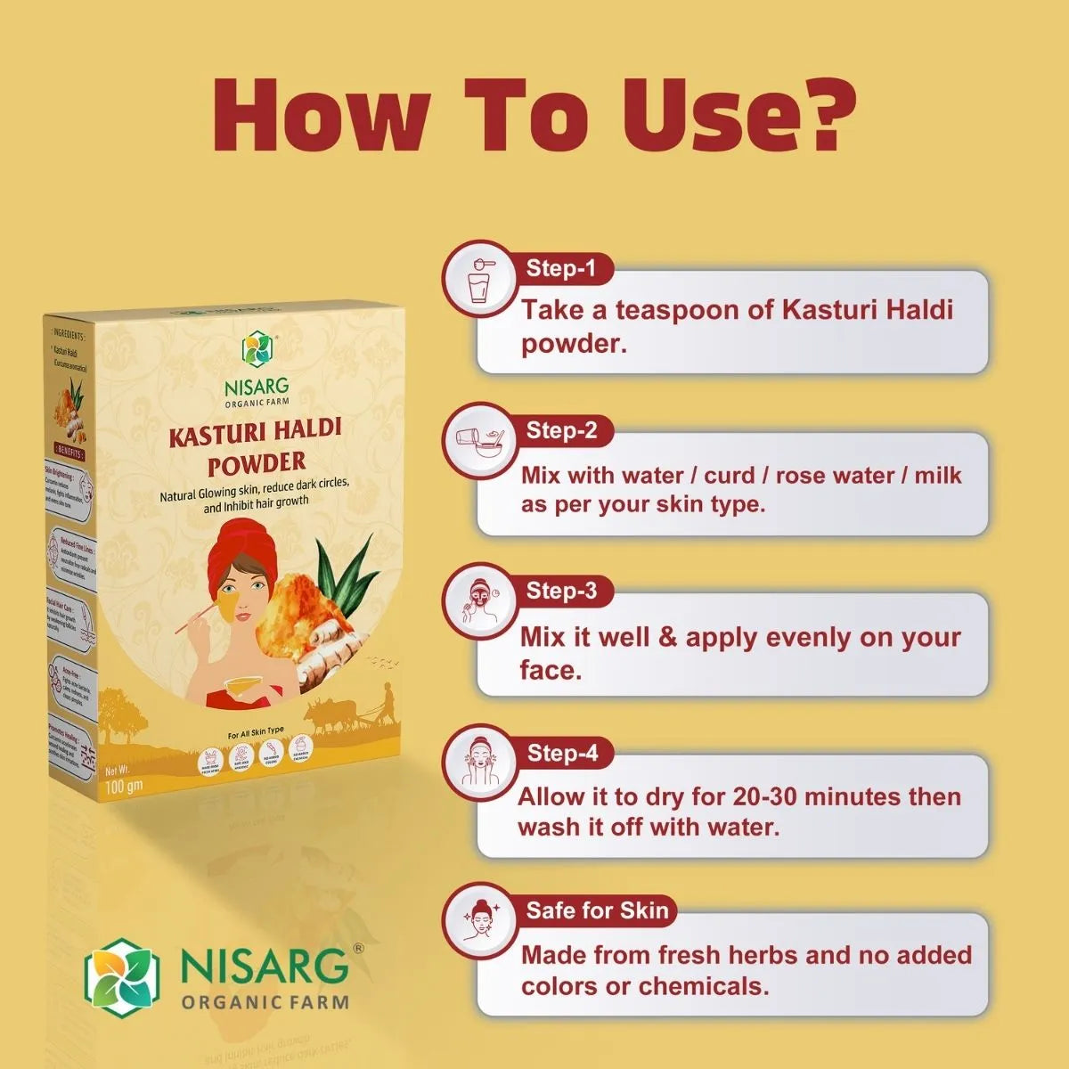 Nisarg Organic Farm Kasturi Haldi Powder