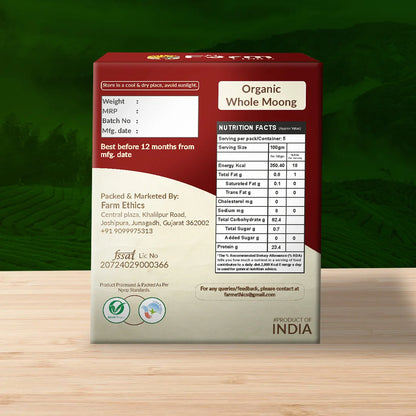 Farm Ethics Organic Whole Moong