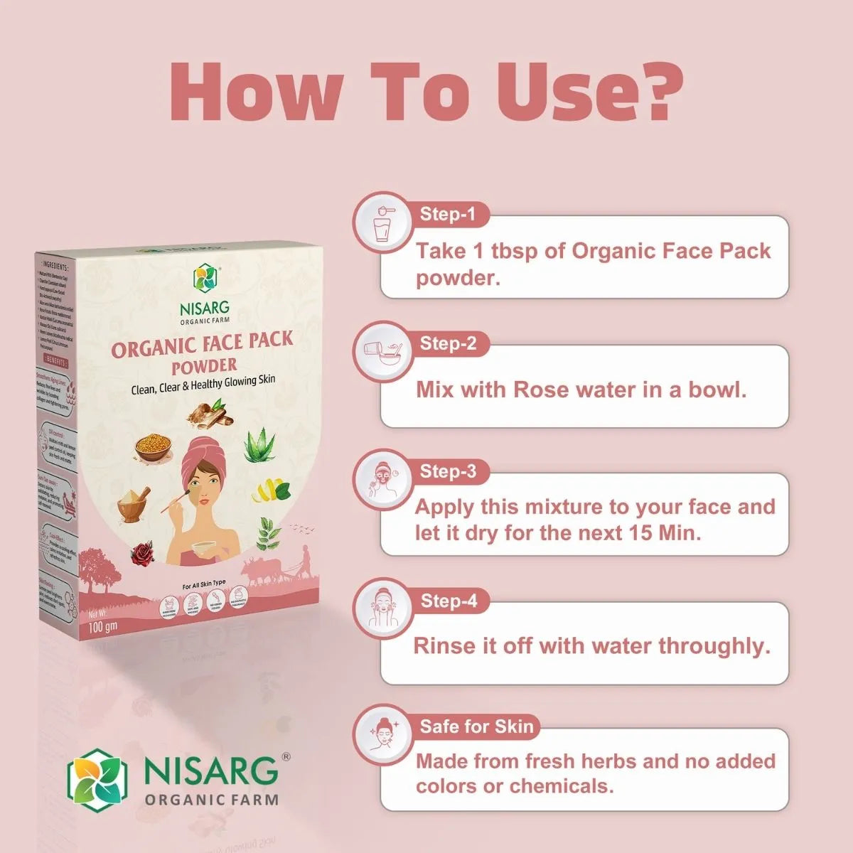 Nisarg Organic Farm Face Pack Powder