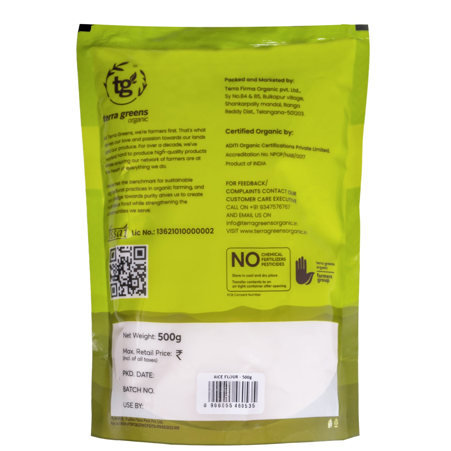 Terra Greens Organic Rice Flour (500 GM)