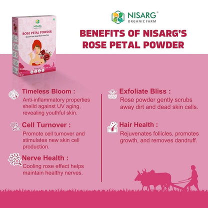 Nisarg Organic Farm Red Rose Petals Powder