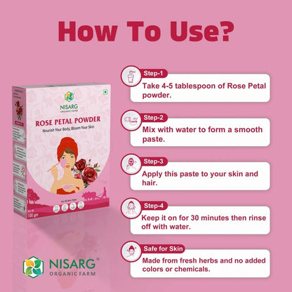 Nisarg Organic Farm Red Rose Petals Powder