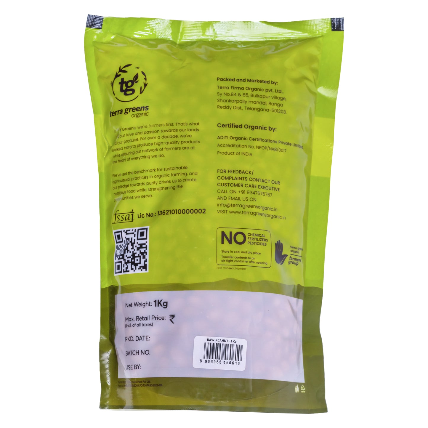 Terra Greens Organic Raw Peanuts (1 KG)
