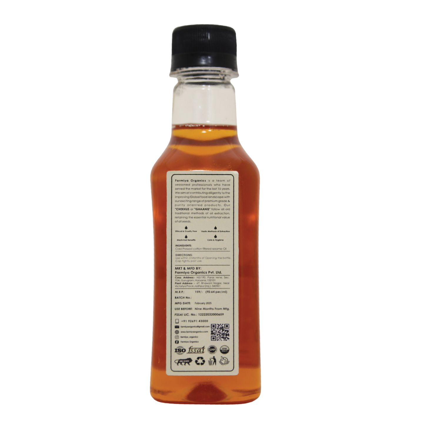 Farmiya Organics Sesame Oil 250 ML