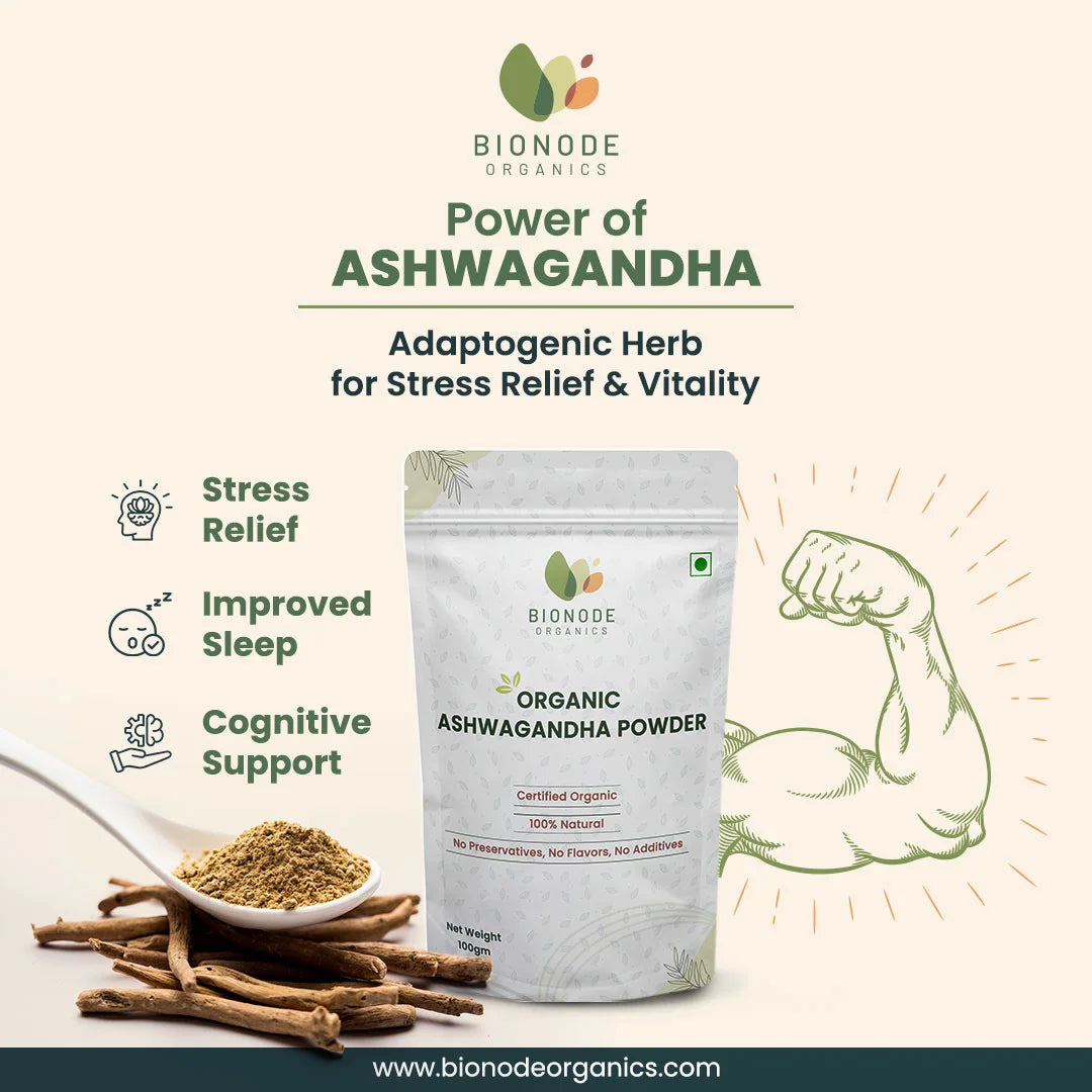 Bionode Organic Ashwagandha Powder (100 GM)