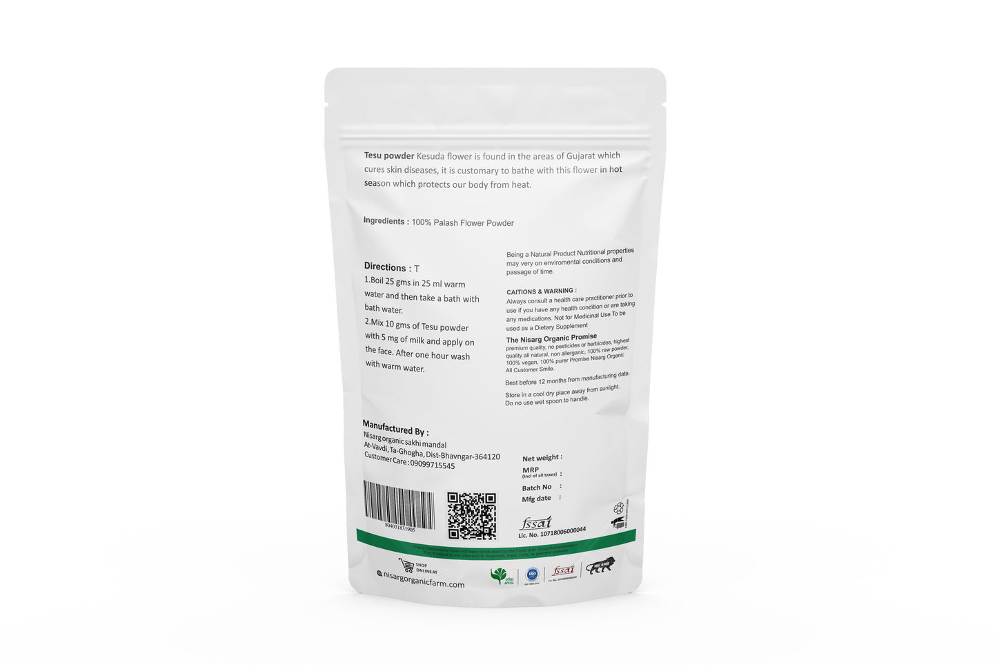 Nisarg Organic Farm Tesu Flower Powder (100 GM)