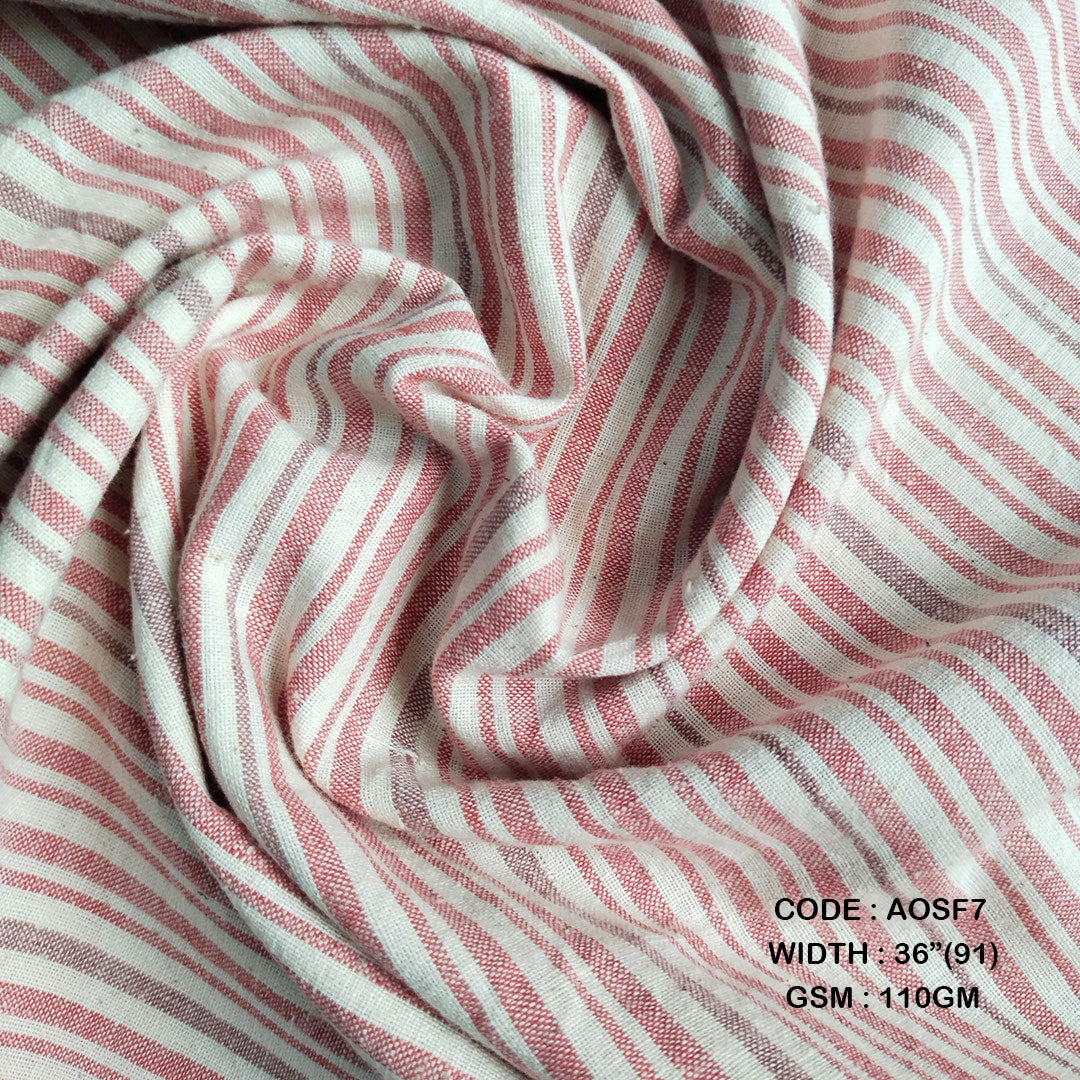 Adidev Textile NATURAL STRIPES: OFF WHITE & RED ( 110 GSM AOSF7 )