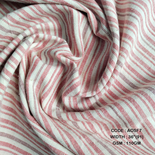 Adidev Textile NATURAL STRIPES: OFF WHITE & RED ( 110 GSM AOSF7 )
