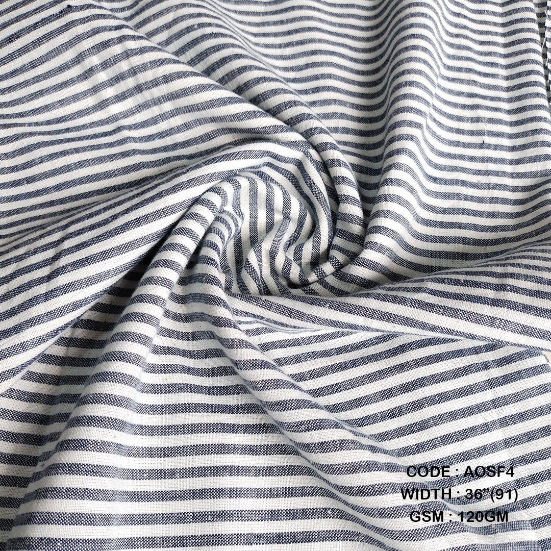 Adidev Textile NATURAL STRIPES: OFFWHITE & INDIGO ( 120 GSM AOSF4 )