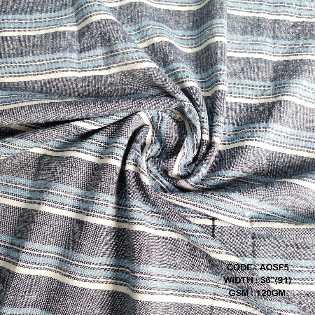 Adidev Textile NATURAL STRIPES: PLAIN & MULTI INDIGO ( 120 GSM AOSF5 )