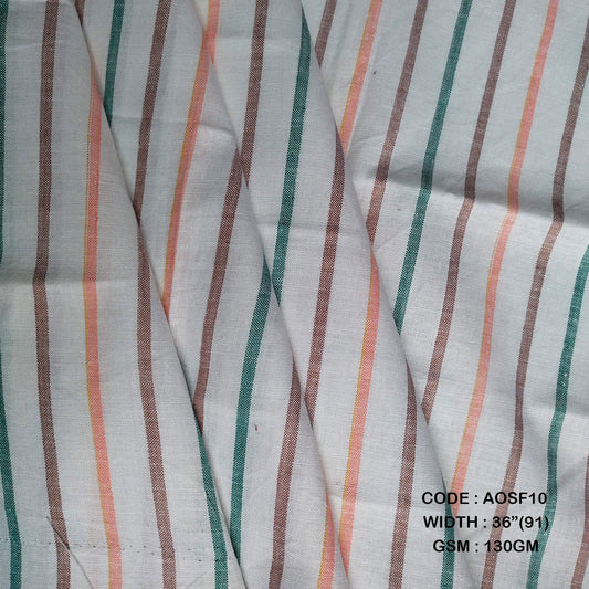 Adidev Textile NATURAL STRIPES: WHITE & MULTY (GREEN 130 GSM AOSF10 )