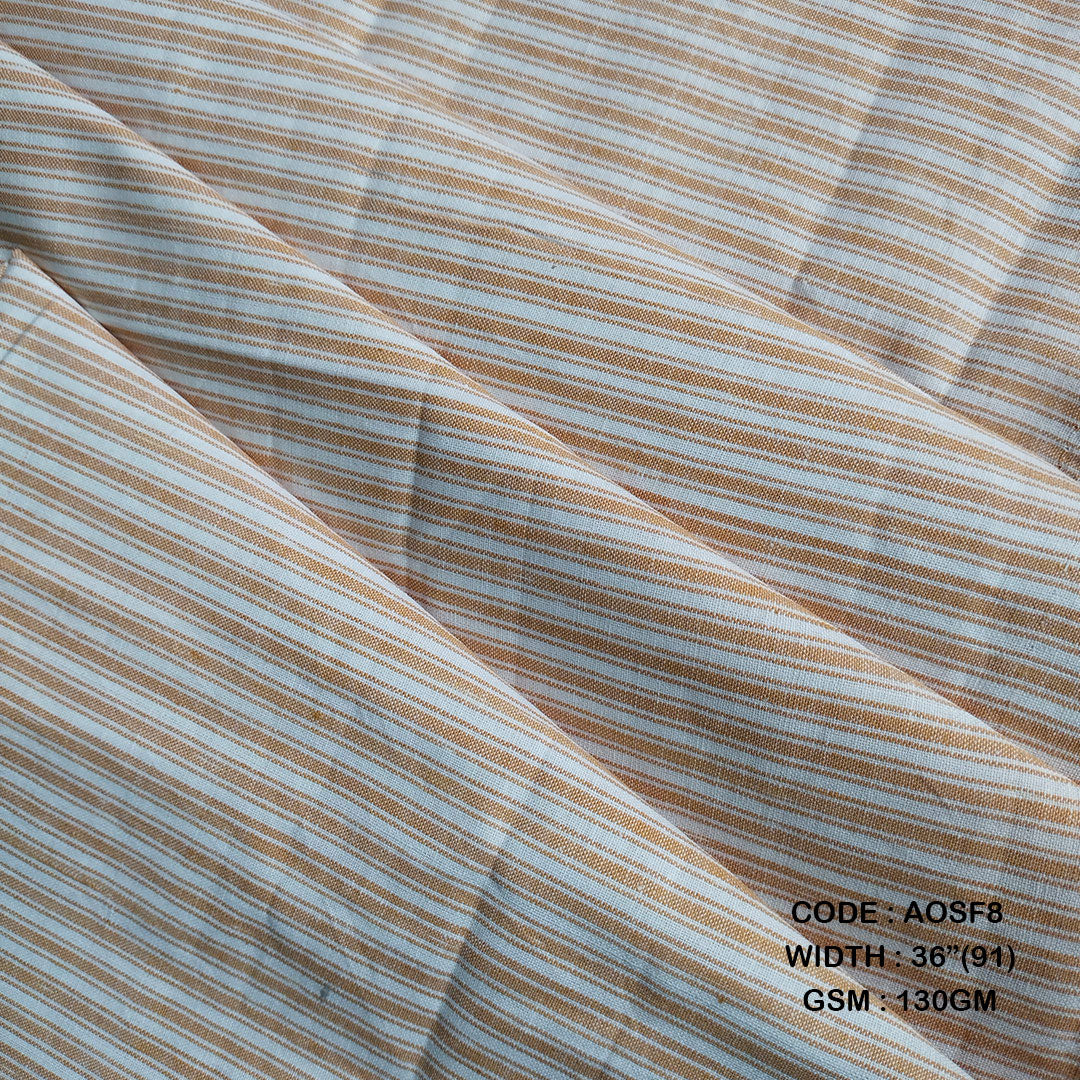 Adidev Textile NATURAL STRIPES: WHITE & MUSTURD ( 130 GSM AOSF8 )