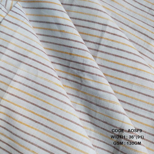 Adidev Textile NATURAL STRIPES: WHITE & MUSTURD BROWN ( 130 GSM AOSF9 )