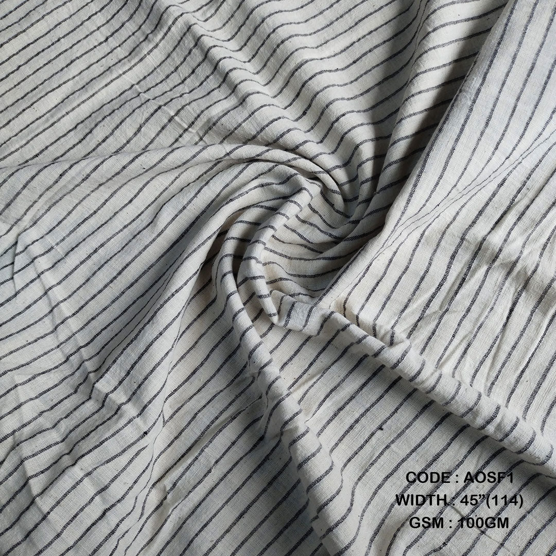Adidev Textile ORGANIC STRIPES: OFF-WHITE & BLACK  ( 100 GSM AOSF1 )